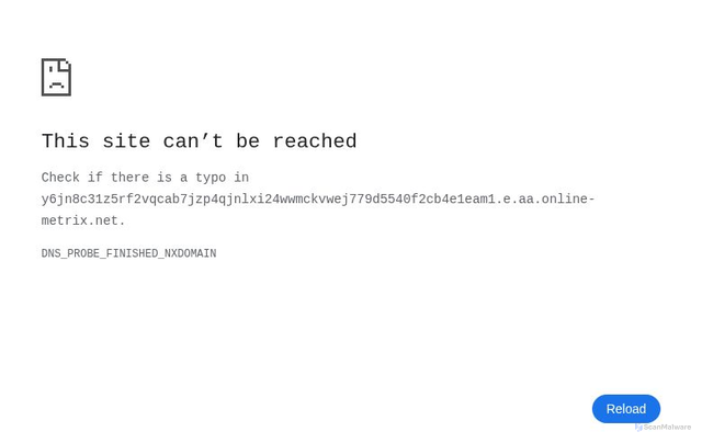Security scan screenshot of https://y6jn8c31z5rf2vqcab7jzp4qjnlxi24wwmckvwej779d5540f2cb4e1eam1.e.aa.online-metrix.net/