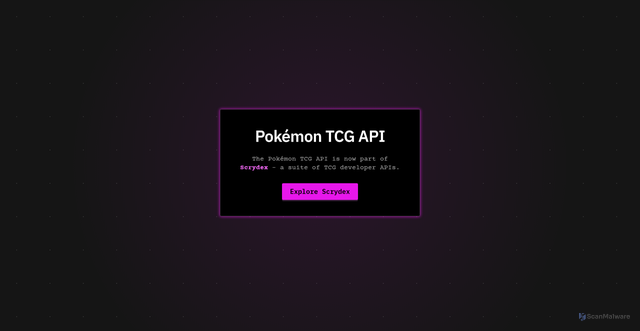 Security scan screenshot of https://pokemontcg.io