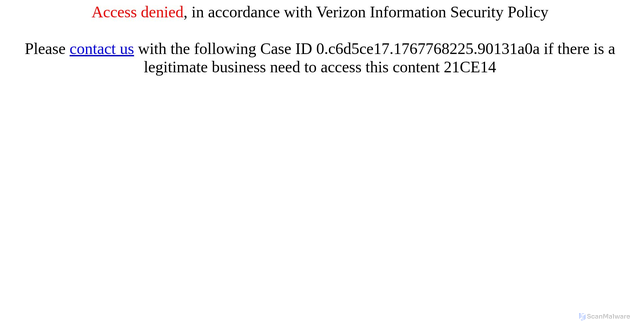 Security scan screenshot of https://pie.prod.verizon.com