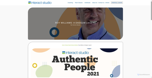 Security scan screenshot of https://interactstudio.com/roy-williams-a-dadgum-legend/