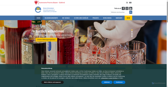 Security scan screenshot of https://www.hellenstainer.berufsschule.it/