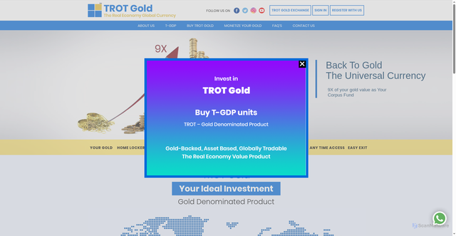 Security scan screenshot of https://www.trotgold.com/