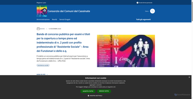 Security scan screenshot of https://www.consorzioservizisociali.fr.it/it