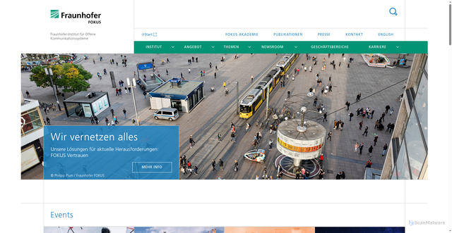 Security scan screenshot of https://www.fokus.fraunhofer.de/