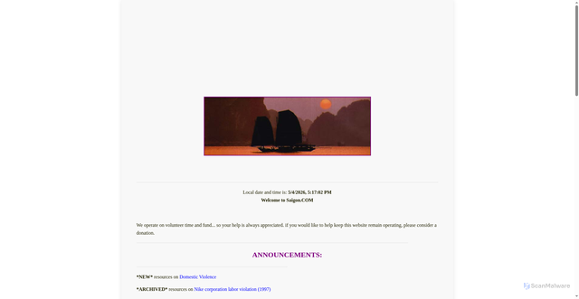Security scan screenshot of https://www.saigon.com