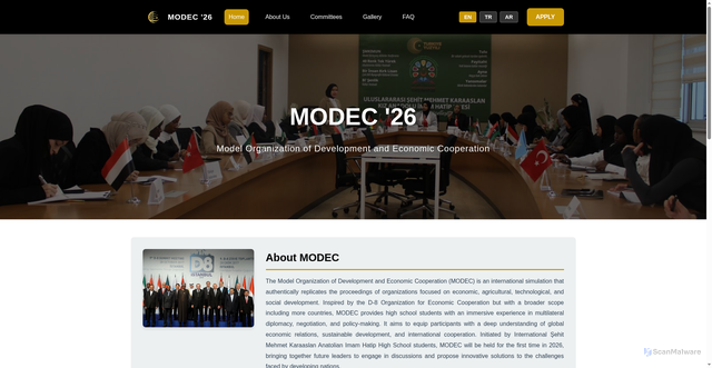 Security scan screenshot of https://modecwebsite-xe14lgcztu.edgeone.app/