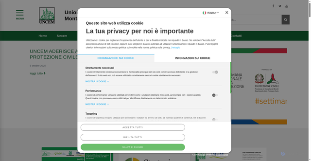 Security scan screenshot of https://uncem.it/