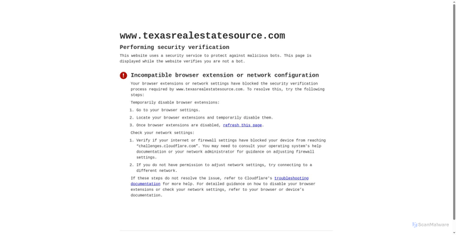 Security scan screenshot of https://www.texasrealestatesource.com/