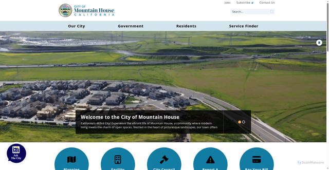 Security scan screenshot of https://www.mountainhouseca.gov/
