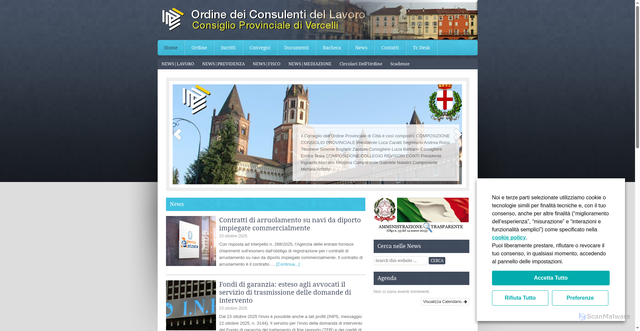 Security scan screenshot of https://www.consulentidellavoro.vc.it/