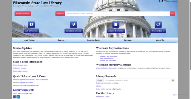 Security scan screenshot of https://wilawlibrary.gov/