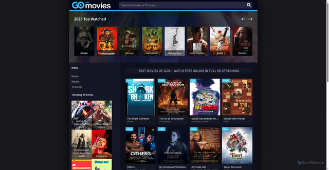 Security scan screenshot of https://moviesdl.net/year-movies/2025/