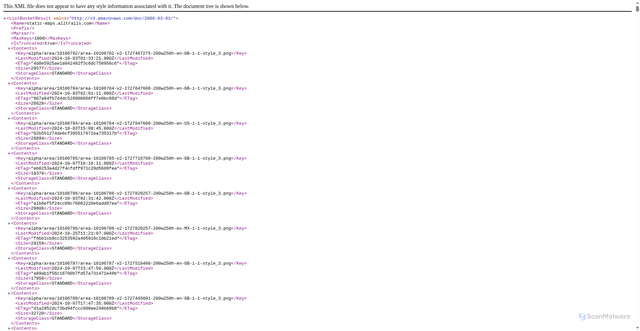 Security scan screenshot of https://static-maps.alltrails.com