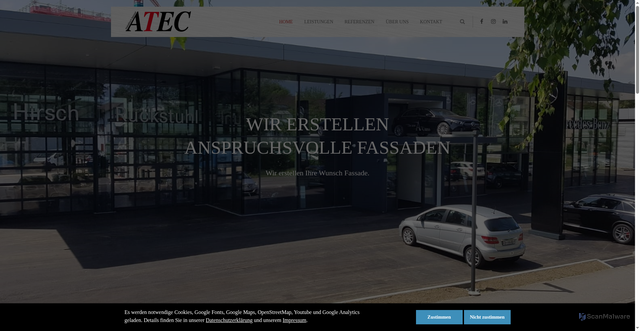 Security scan screenshot of https://atec-metallbau.ch/home.html