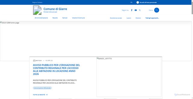 Security scan screenshot of https://www.comune.giarre.ct.it