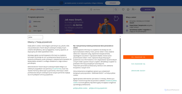 Security scan screenshot of https://allegrolokalnie.pl-oferta84392.cfd/