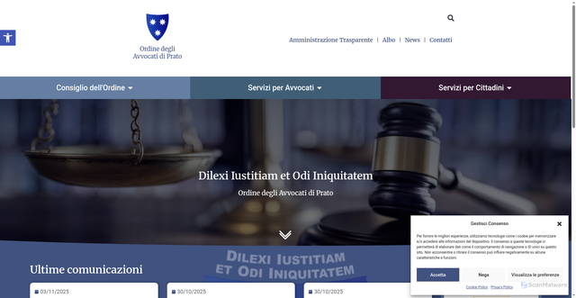 Security scan screenshot of https://www.avvocati.prato.it/