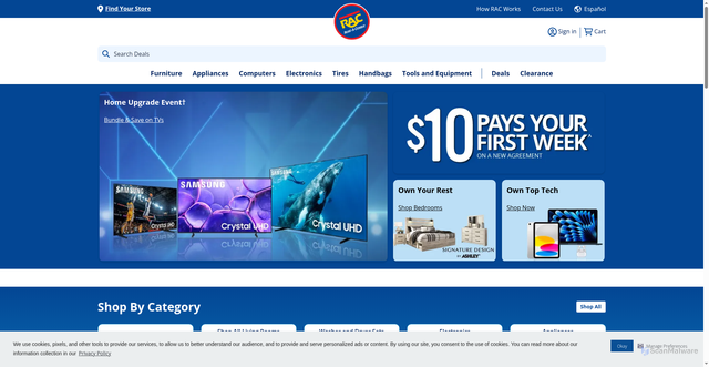 Security scan screenshot of https://rentacenter.com