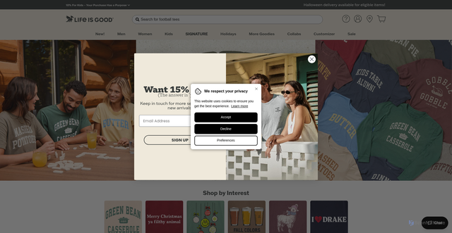 Security scan screenshot of https://lifeisgood.com
