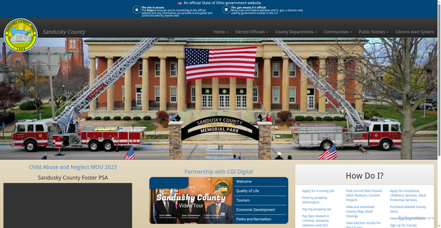 Security scan screenshot of https://sanduskycountyoh.gov/