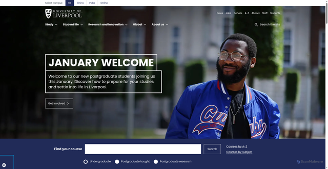 Security scan screenshot of https://www.liverpool.ac.uk/