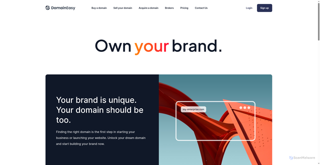 Security scan screenshot of https://www.domaineasy.com/