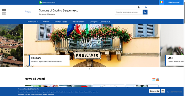 Security scan screenshot of https://www.comune.caprinobergamasco.bg.it