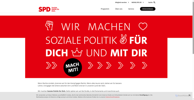Security scan screenshot of https://kanzlerformat.spd.de/