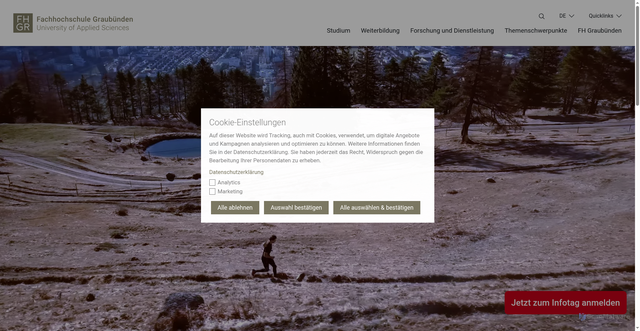 Security scan screenshot of https://fhgr.ch