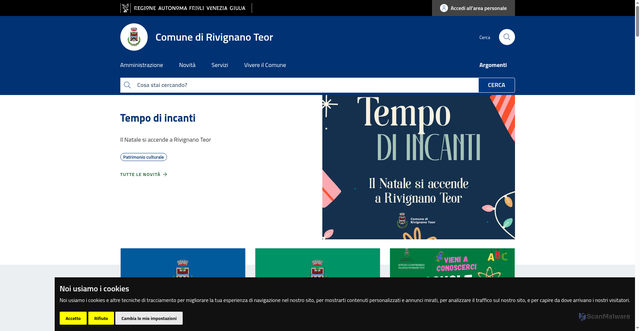 Security scan screenshot of https://www.comune.rivignanoteor.ud.it/