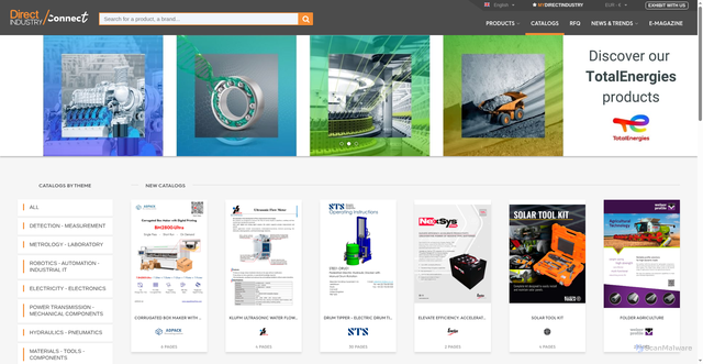 Security scan screenshot of https://pdf.directindustry.com
