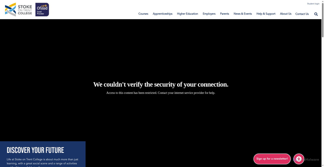 Security scan screenshot of https://stokecoll.ac.uk/