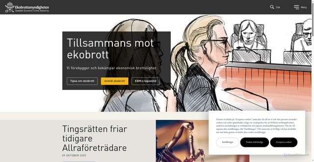 Security scan screenshot of https://www.ekobrottsmyndigheten.se/