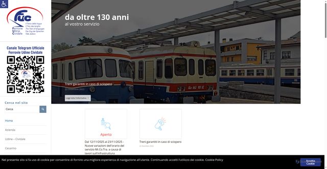 Security scan screenshot of https://www.ferrovieudinecividale.it/