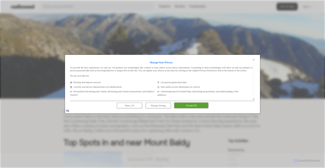 Security scan screenshot of https://www.theoutbound.com/united-states/california/mount-baldy