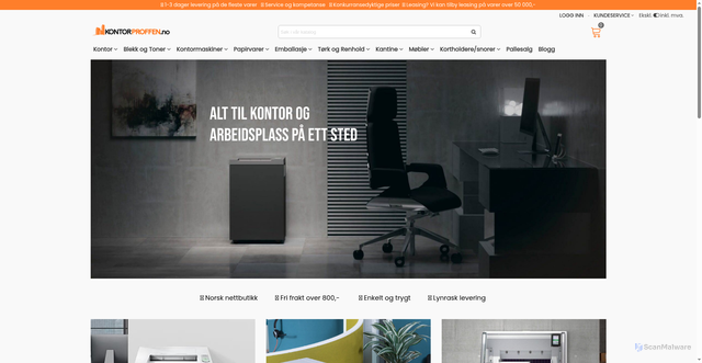 Security scan screenshot of https://www.kontorproffen.no