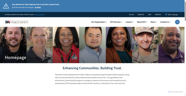 Security scan screenshot of https://www.ncdps.gov/