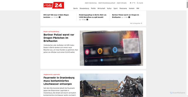 Security scan screenshot of https://rbb24.de