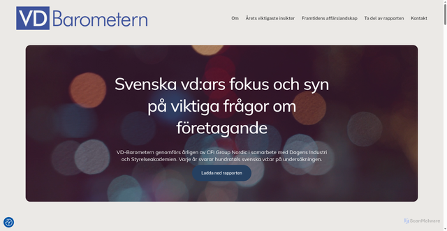 Security scan screenshot of https://vdbarometern.se