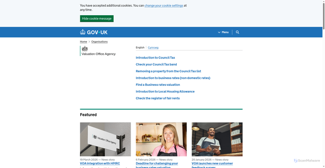 Security scan screenshot of https://voa.gov.uk