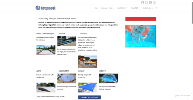 Security scan screenshot of https://poolcover.se