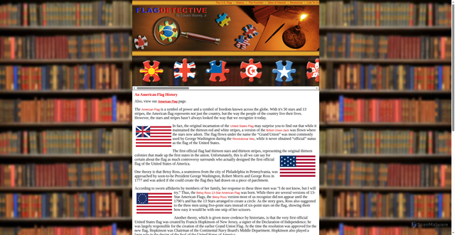Security scan screenshot of https://www.flagdetective.com/american-flag.htm