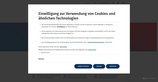 Security scan screenshot of https://www.destatis.de/DE/Home/_inhalt.html