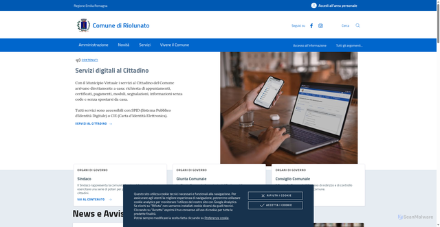 Security scan screenshot of https://www.comune.riolunato.mo.it/