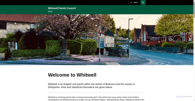 Security scan screenshot of http://whitwell-pc.gov.uk/