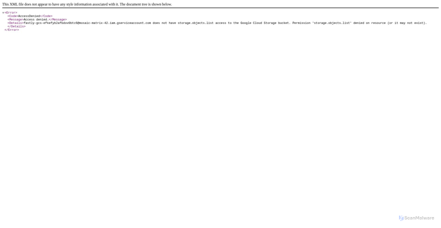 Security scan screenshot of https://builds.mosaic-matrix.bendingspoons.com