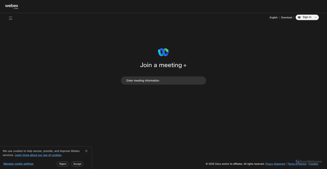 Security scan screenshot of https://meet1382.webex.com