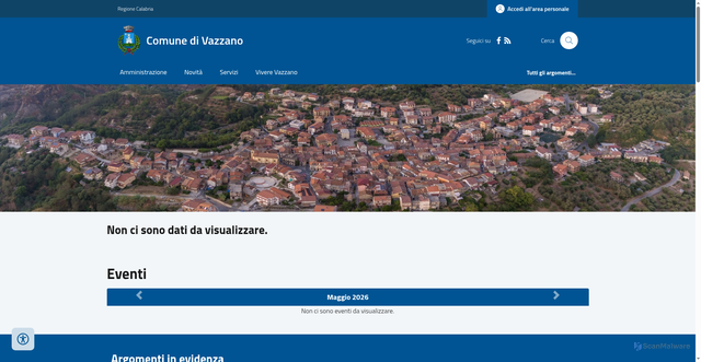 Security scan screenshot of https://comune.vazzano.vv.it