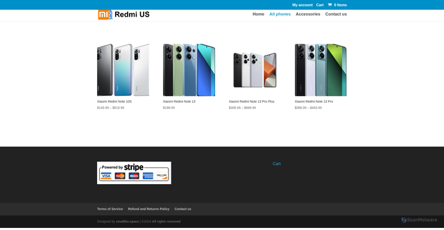 Security scan screenshot of https://redmi.us/smartphones/