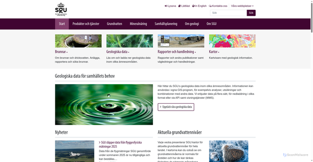 Security scan screenshot of https://www.sgu.se